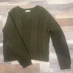 Olive Green Cable Knit Sweater